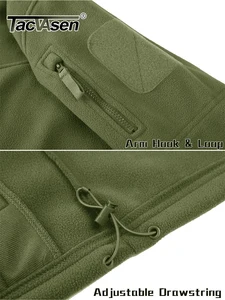 Tacvasen Full Zip Up Green Fleece Chaqueta Térmica Termal Trabajo Capas de trabajo para hombres Capacidades Caminaje Entrenamiento de senderismo 12 mejor chaqueta de hebilla de ventas - №9