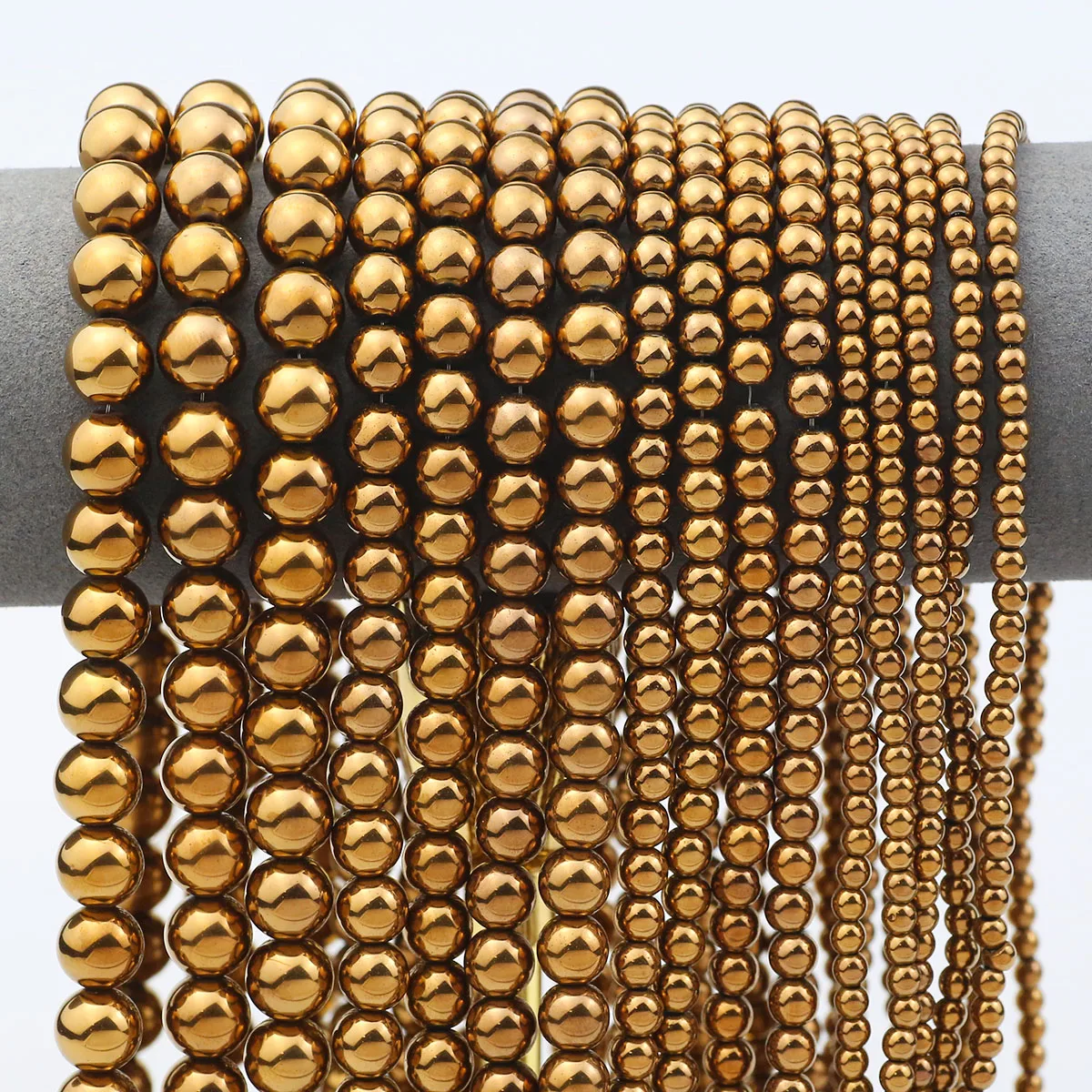 

1 Strand Antique Copper Hematite Natural Stone Beads Smooth Round 2-10mm Loose Beads For DIY Bracelets Necklaces Jewelry Making