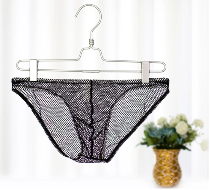

Men's Sexy Brief Gays Erotic Low-Rise U Convex Pouch Underwear Elastic Mesh Transparent Underpant Sissy Fishnet Breathable Tanga