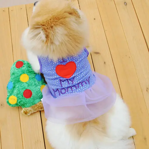 Hot Sale Summer Pet Dress Classic Embroidered Breathable Dog Clothes for Schnauzer Teddy Matching Owner Pet Outfit