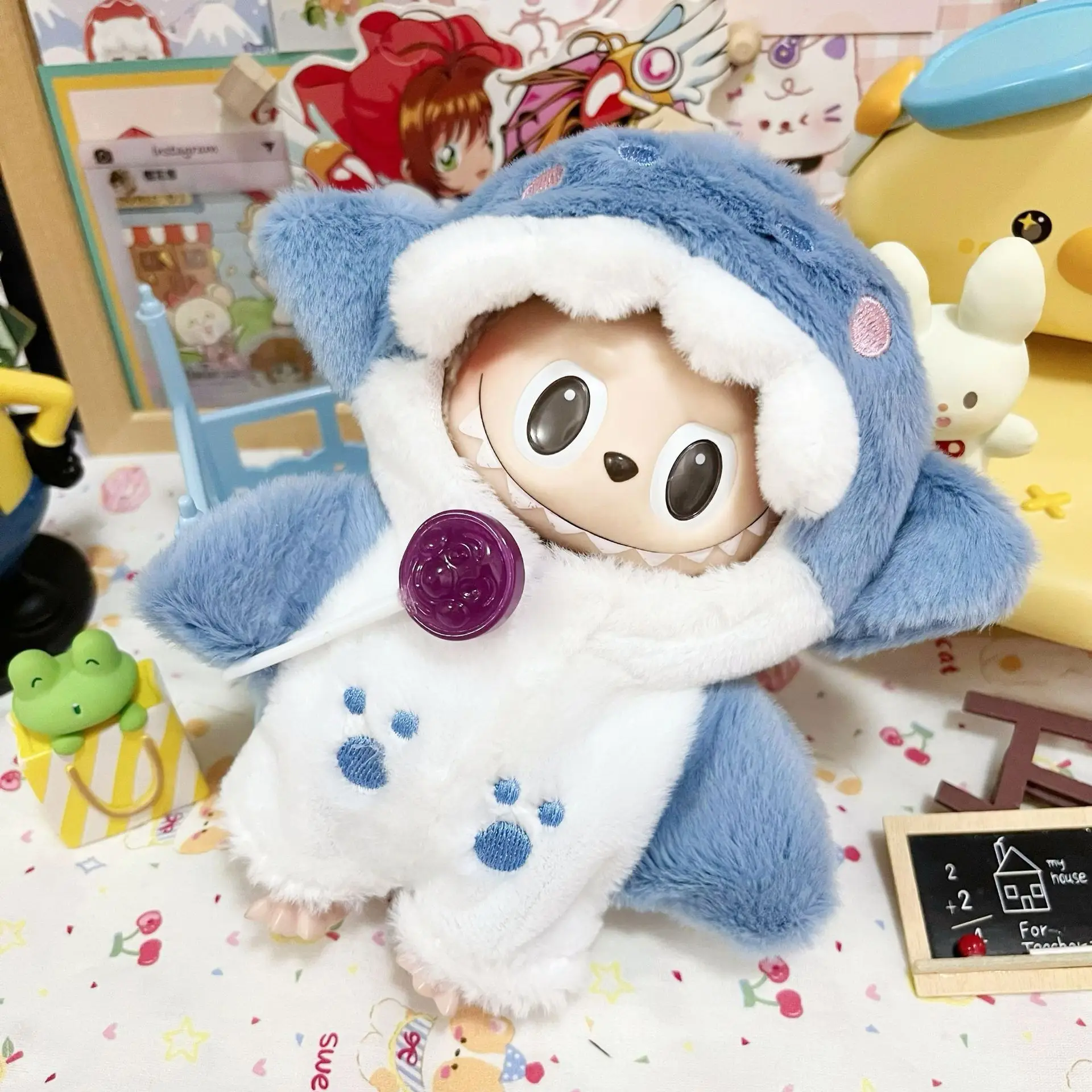 Cute Mini Plush Doll Cartoon Costumes Clothes for Labubu Doll DIY Outfit Accessories Gifts