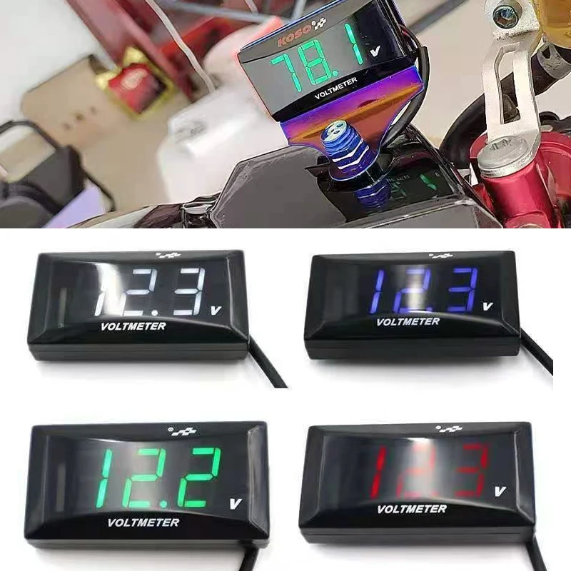Electric Motorcycle Voltmeter 12V-150V Universal Waterproof LED Voltmeter