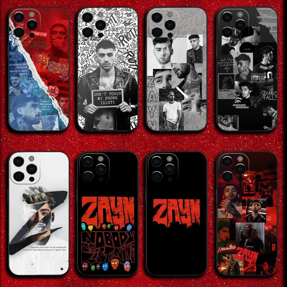 Singer Z-Zayn Malik Phone Case For iPhone 16,15,14,13,12,11,Pro,X,XS,Max,XR,Plus,Mini Soft Black Cover