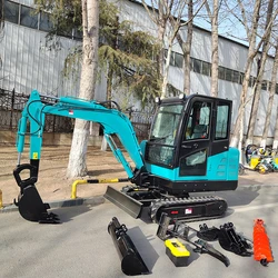 Mini máquina escavadora chinesa personalizada, miniescavadeira de 3,5 toneladas EPA Euro 5 Kubota, escavadeira de esteira, uso agrícola