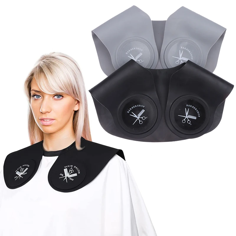 Silicone Hair Cutting Collar Hair Dyeing Shawls Hairdressing Cape Neck Wrap Guard Haircut Shoulder Pad Scarf