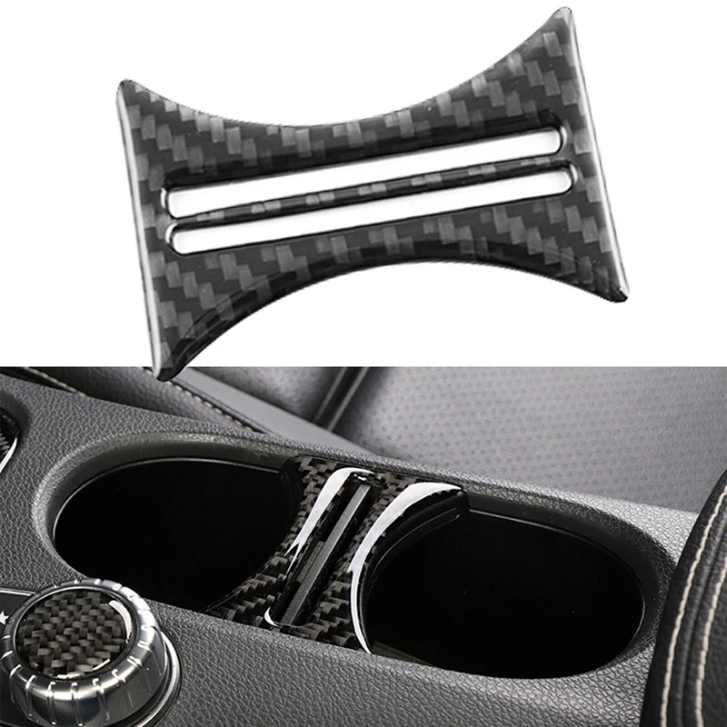 For Mercedes-Benz CLA GLA A-Class Carbon Fiber Cup Holder Separation Decorative Sticker