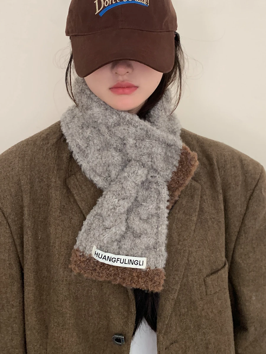 Small Scarf For Women In Winter 2024 New Style Warm Thickened Scarf Neck Protection Student Versatile