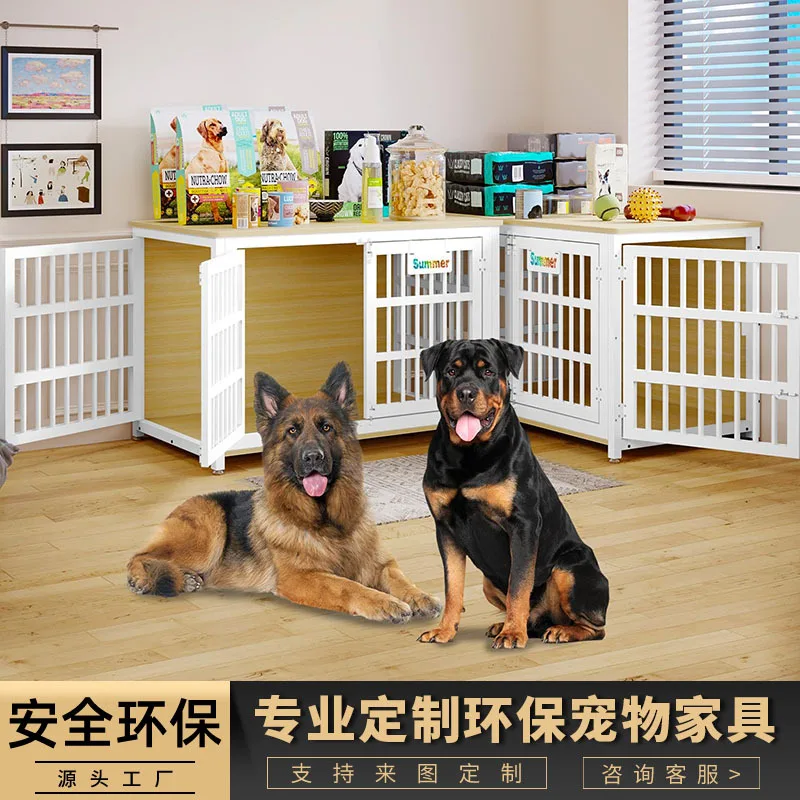Indoor simple three-door dog cage furniture can be stored and placed