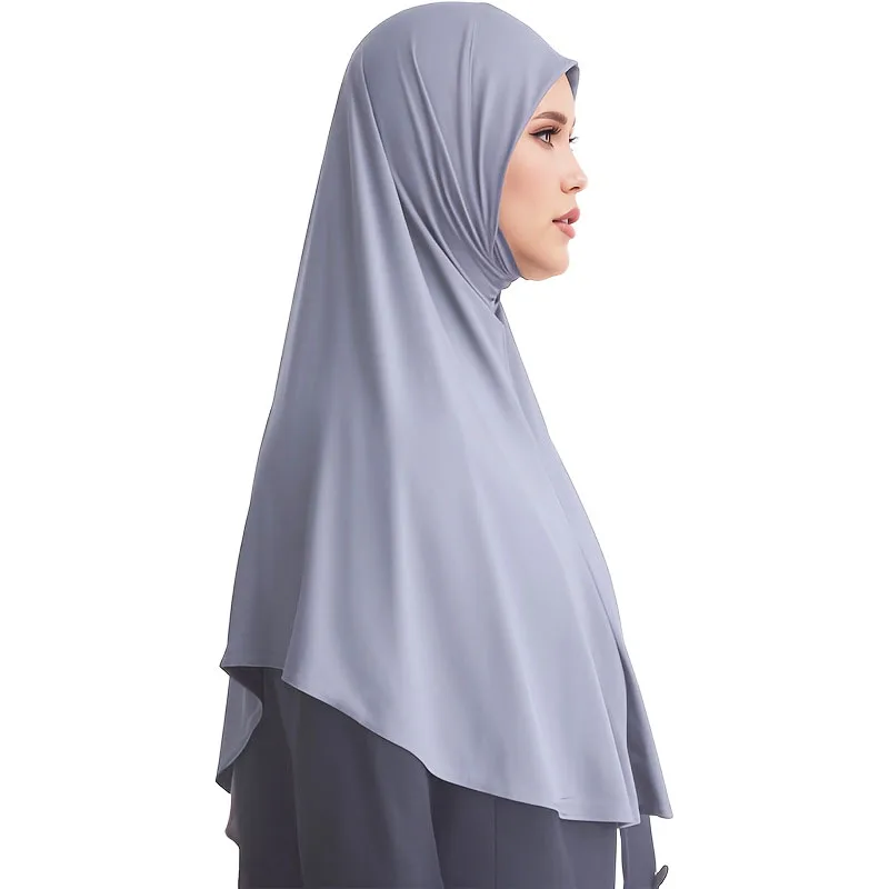 عادي جاهز لارتداء الحجاب للنساء المسلمات العمائم الفورية لينة جيرسي وشاح خفيفة الوزن لحظة الحجاب الصلاة خيمار الحجاب #4