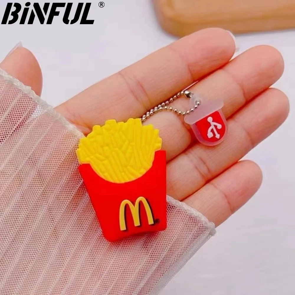 BINFUL M Cartoon USB Flash Drive 128GB Real Capaciteit Memory Stick 2TB 1TB frietjes Pendrive 512GB Onbreekbaar U Disk 256GB