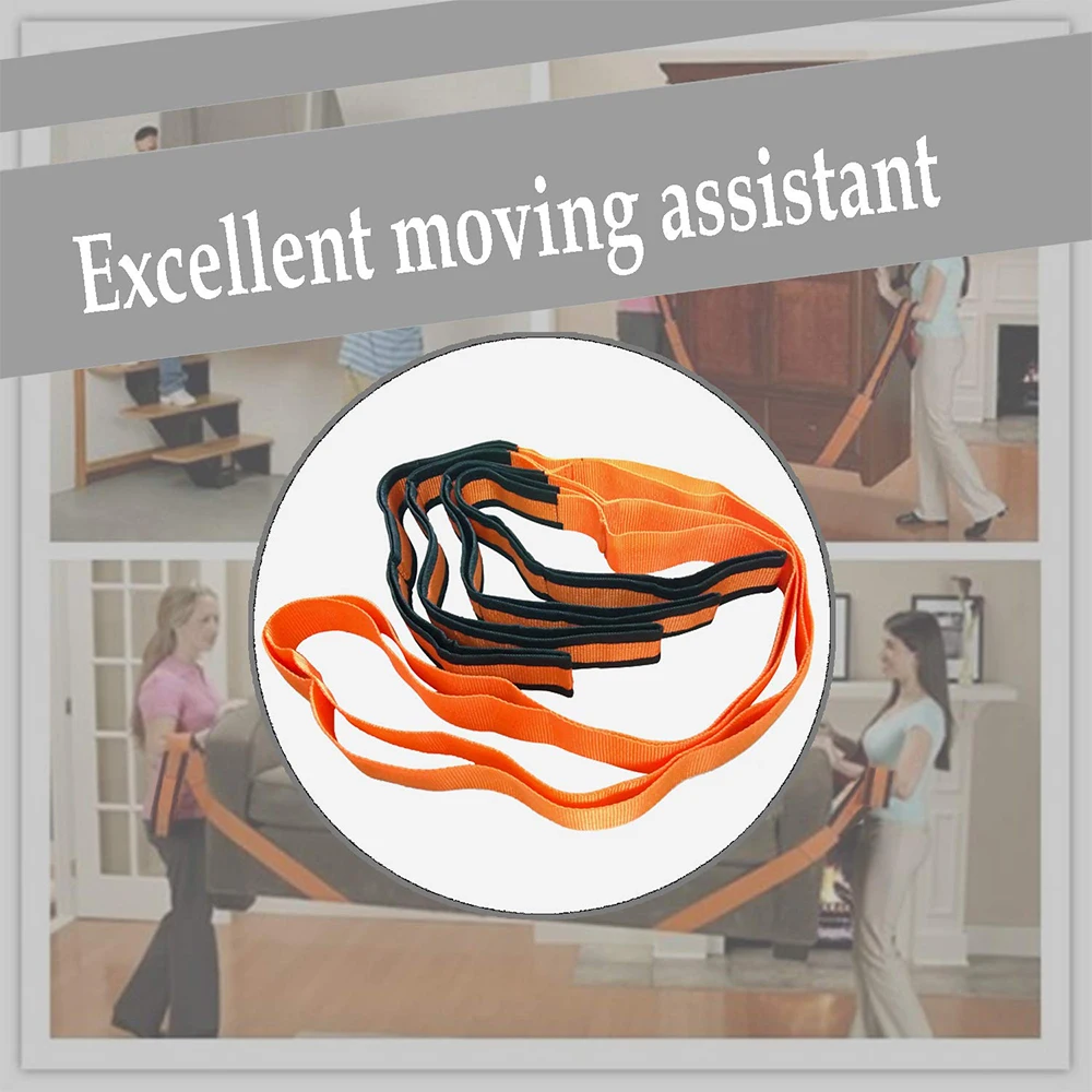 2 Pcs Nylon Furniture Moving Carrying Straps Forearm Carry Rope Lift Heavy-Duty Furniture Transport Belt Ropes Lifting Cord Tool