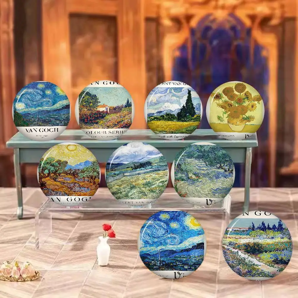 Almond blossoms van gogh Creative Tinplate Soft Button Pins Animal Icon Brooch Lapel Backpack Badge Accessories Pin