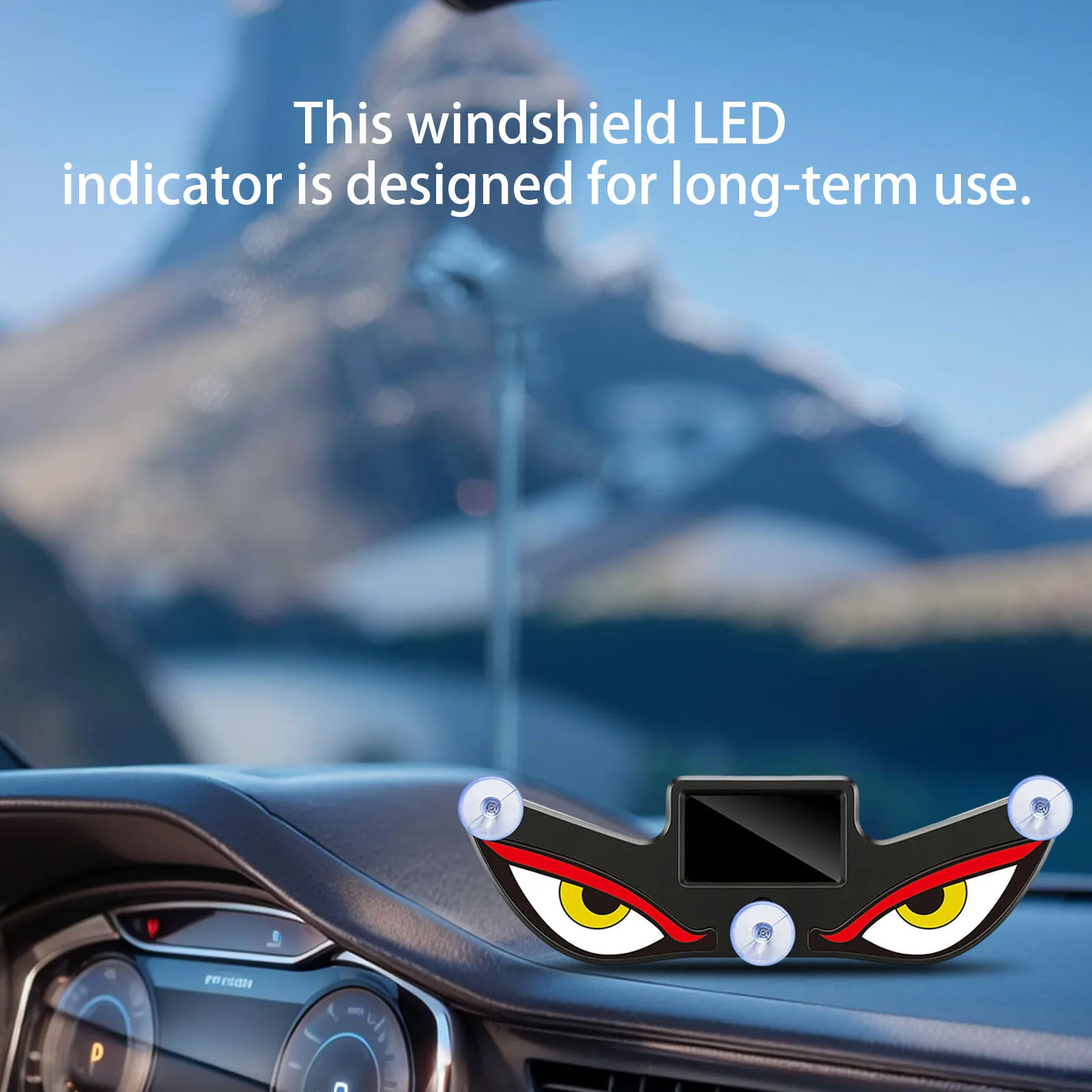 LED Solar Devil Car Window Light Type-C Rechargeable Wireless Devil Eyes Warning Lights Front Rear Glass Window Lamp Sticker