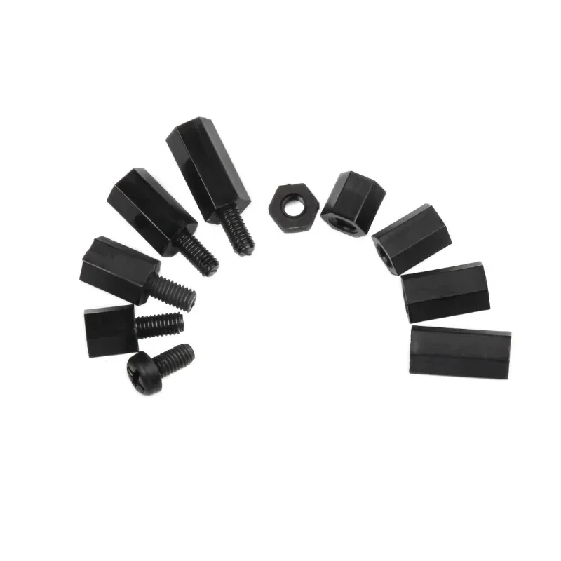 180Pcs Black M3 Nylon Hex Spacers Male/Female Screws Nuts Stand-off Kit With Plastic Box For Electronics PC Board