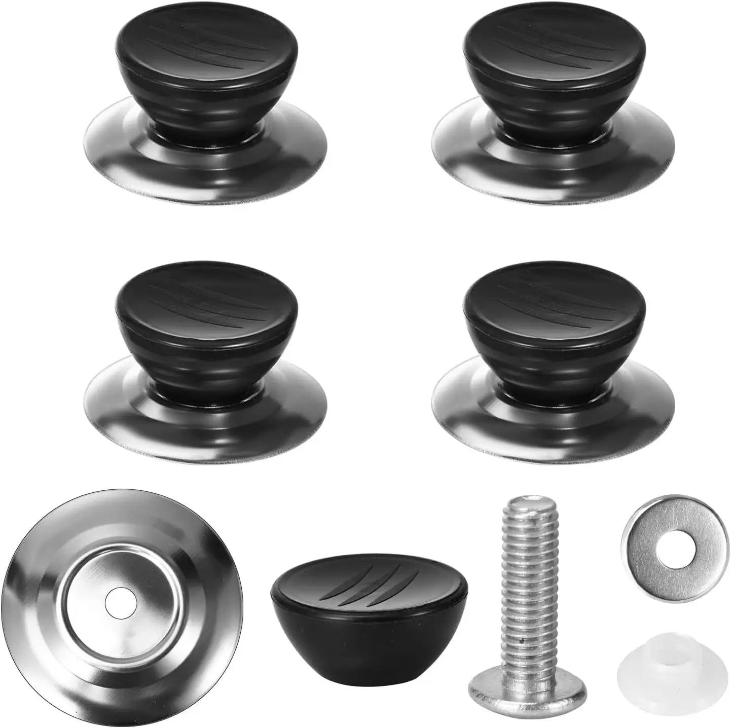 

40Sets Pot Lid Mounting Screw and High Temperature Silicone Gasket Kit M5 Stainless Steel Washers Universal Pot Cover