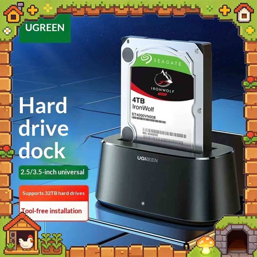 UGREEN CM197 USB 3.0 to SATA Hard Drive Docking Station 3.5 Inch 32TB External HDD Case for PC