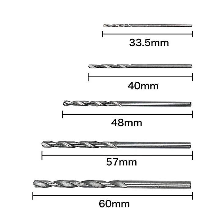 50 pezzi punte da trapano rivestite in titanio Set di punte da trapano in acciaio ad alta velocità per fori di perforazione lavorazione del legno fai da te 1/1.5/2/2.5/3mm utensili elettrici