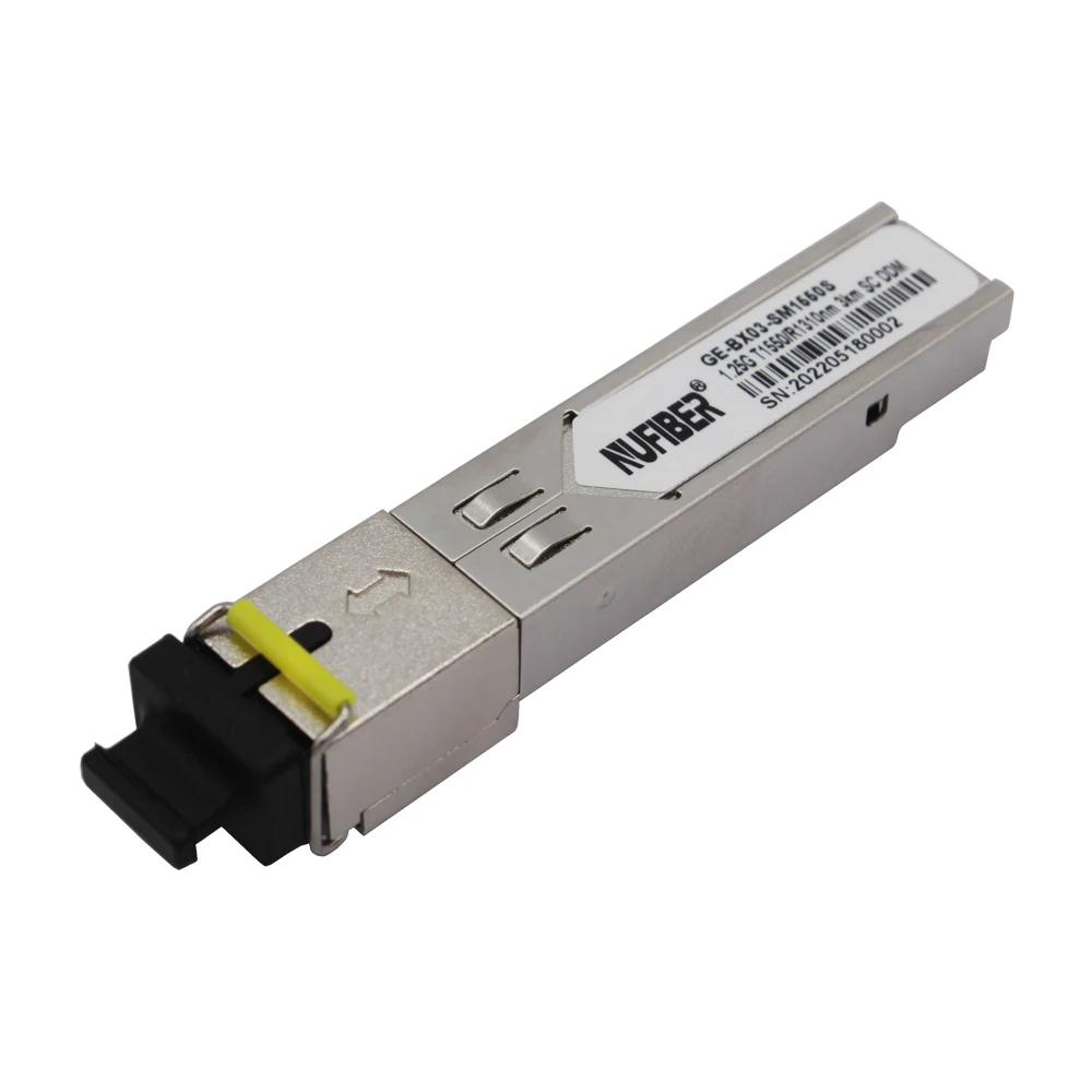 2PCS 1.25Gb/s 3Km SC BiDi SFP Transceiver Hot Pluggable Single SC +3.3V 1310nm Tx/1550nm Rx FP-LD Single-mode DDM