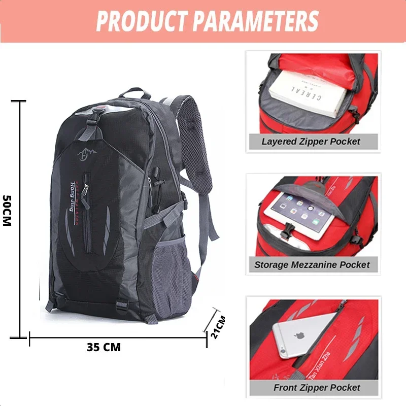 Mochila de viaje clásica para hombre, mochila impermeable para senderismo, ordenador portátil, mochila deportiva escolar para hombre, bolsa de nailon para exteriores para mujer