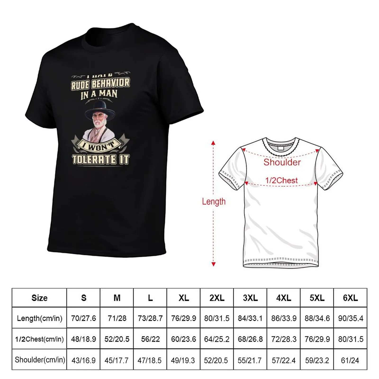 Lonesome dove - Hate rude behavior T-Shirt football t shirt blanks Men's t-shirts