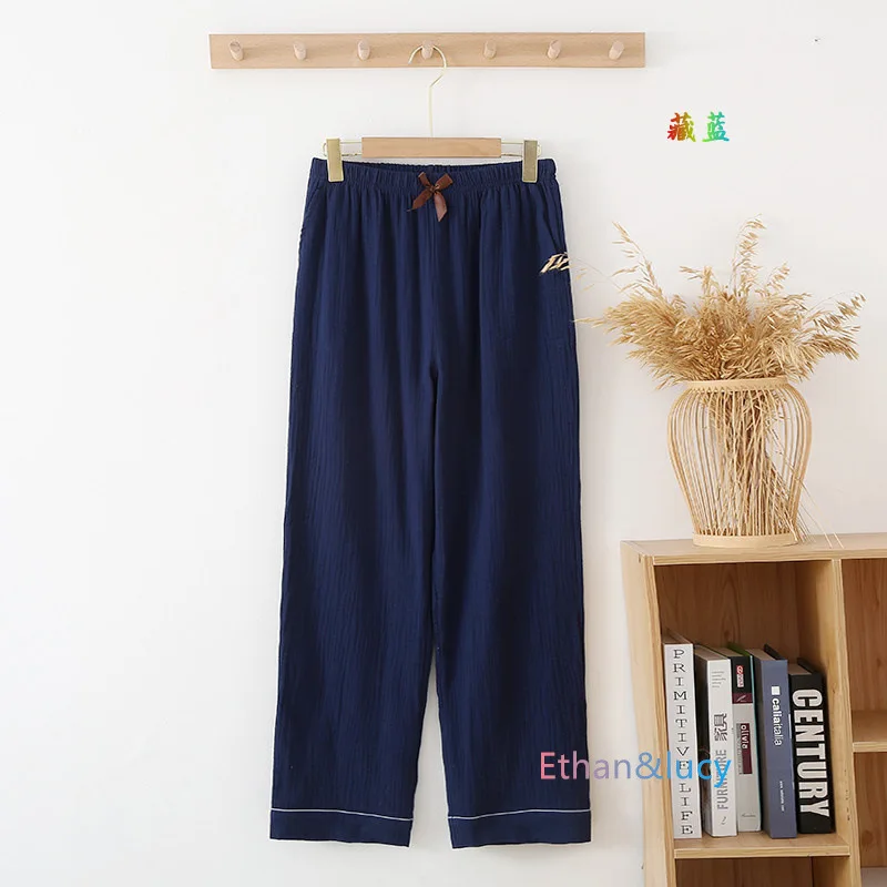 Pure Cotton Crepe Pajamas Pant For Women Casual Spring Autumn Home Wear Trousers Large Size Comfortable Sleepwear Night Pants
