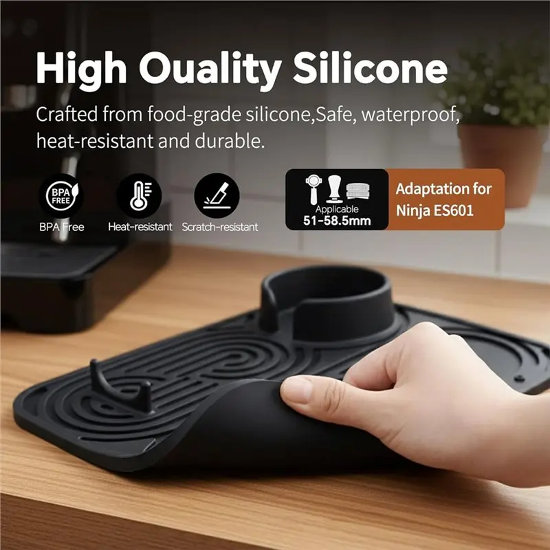 [B25B!】 Universal 2PCS Silicone Coffee Mat Non-Slip For Ninja Luxe Cafe& Other Machines Protects Countertops& Holds Accessories