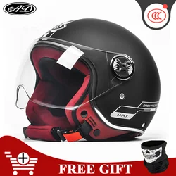 AD Retro Electric Motorcycl caschi Vintage Casque cappello antiappannamento uomo donna Scooter Open Face casco berretto di sicurezza invernale