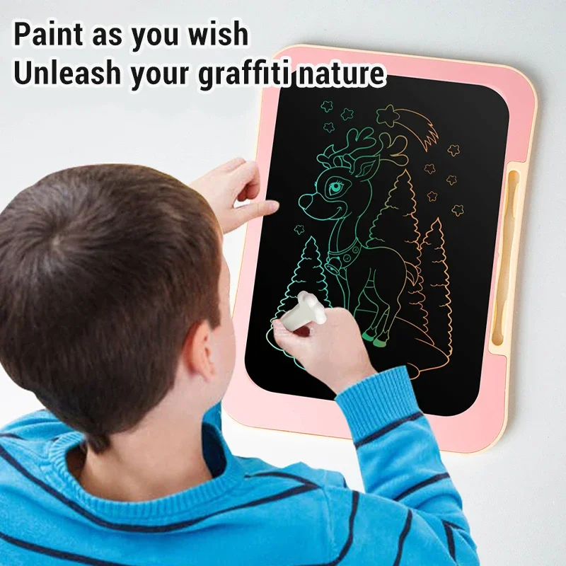 Tavolo da disegno portatile per bambini Giocattolo artistico per l'educazione precoce Lavagna per scarabocchi con un solo pulsante Piccolo pittore Regalo per l'apprendimento educativo