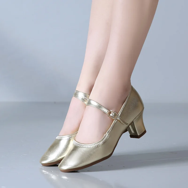 Character Shoes for Woman Ankle Strap High Heels Latin Dance shoes closed toe Ballroom Salsa Tango Modern Dance Shoes Women