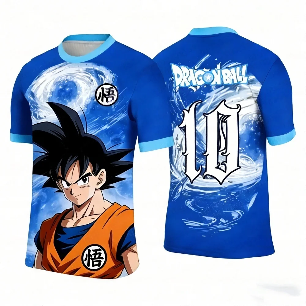 Anime Dragon Ball Majin Buu bedrucktes Fußballtrikot für Herren, atmungsaktives, schnelltrocknendes T-Shirt mit kurzen Ärmeln, passende Familienkleidung. – Detail 8