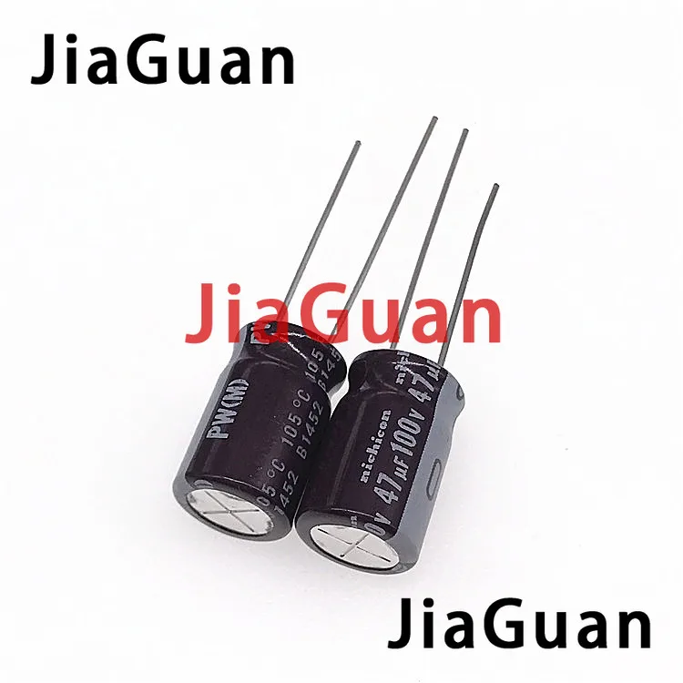 50PCS NEW NICHICON PW 100V47UF 10X16MM electrolytic capacitor 100V 47UF High frequency long life 47uF/100V