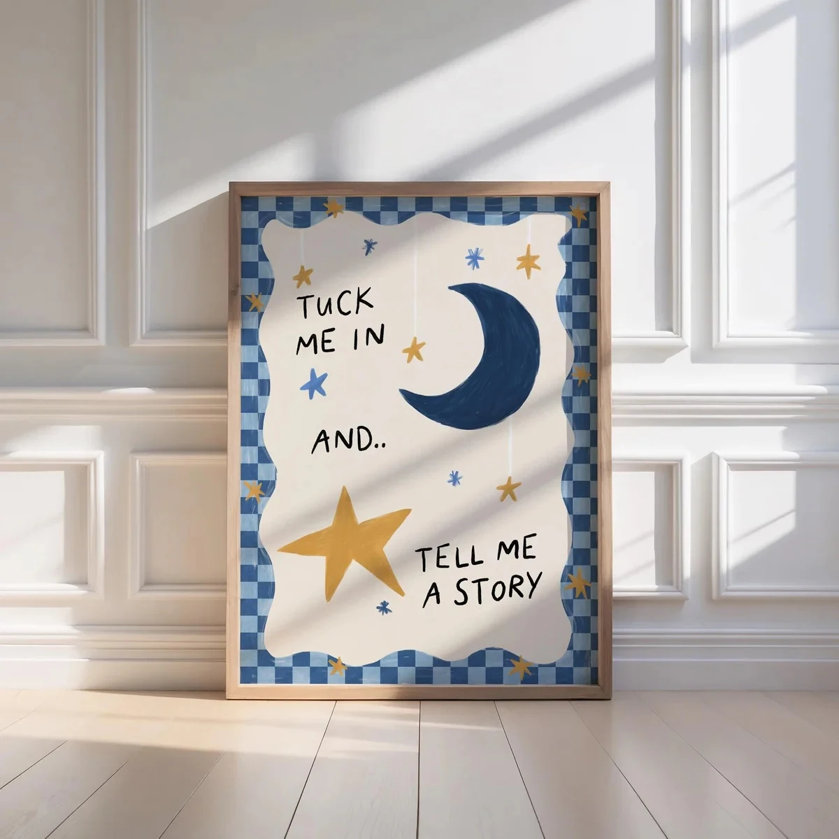 Moderner Cartoon-Wandkunstdruck „Tuck Me And Tell Me A Story“, Leinwandgemälde, Poster, Bild für Kinderzimmer, Wohnzimmer, Heimdekoration