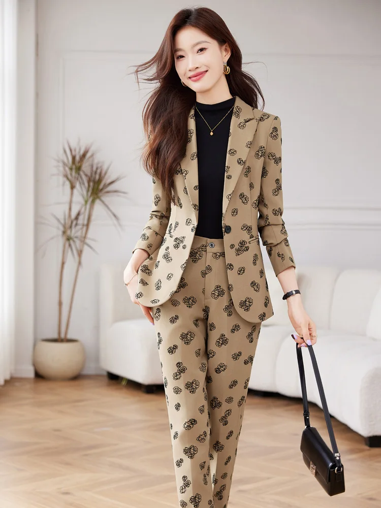 Formal Blazer for Women, Business Suits, Autumn and Winter Work Wear, Jackets and Pants, Quality Office Uniform 2-Piece