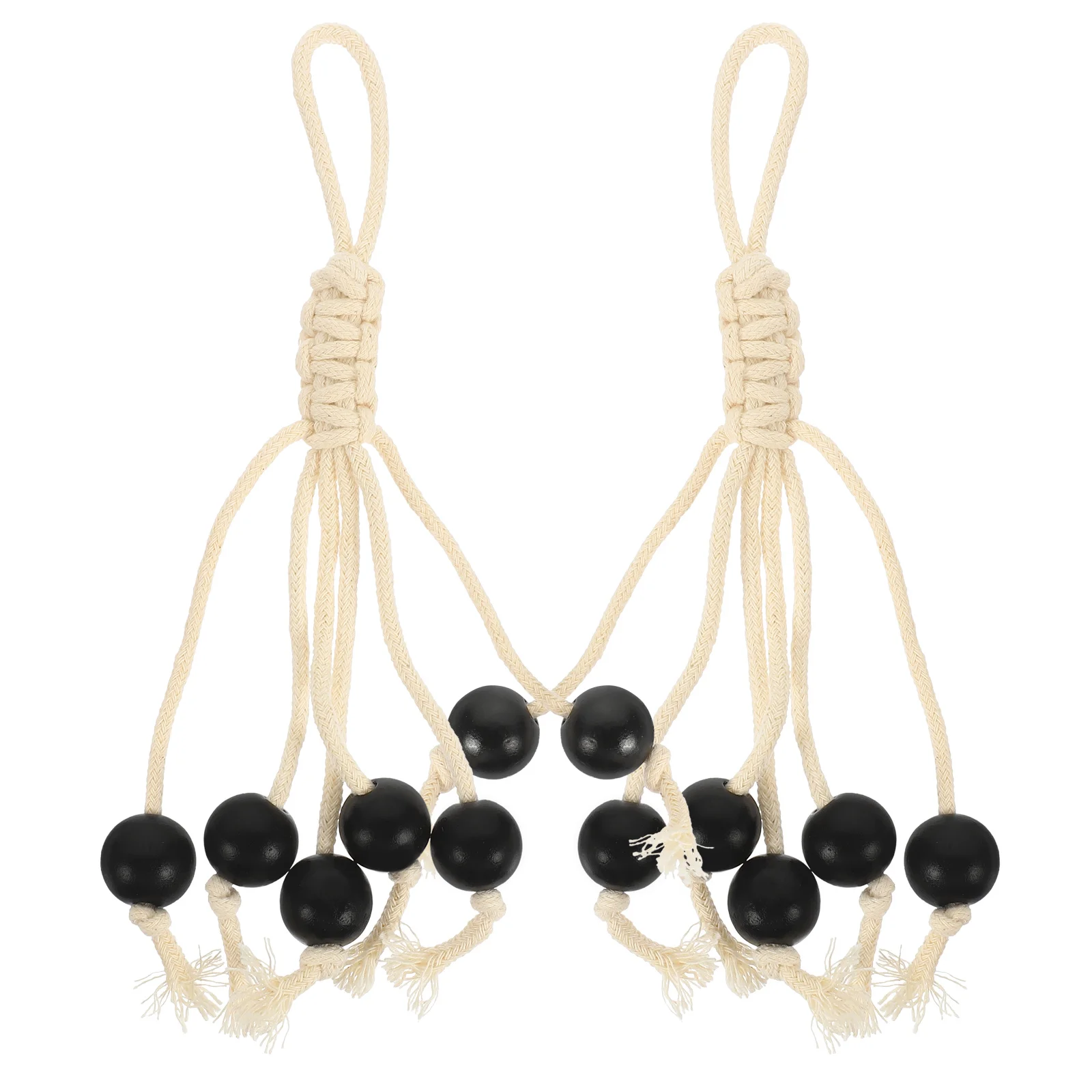 Handwoven Cotton Rope Banana Hanger Wooden Beads Fresh Keeping Storage Decor Indoor Outdoor Kitchen Balcony Patio