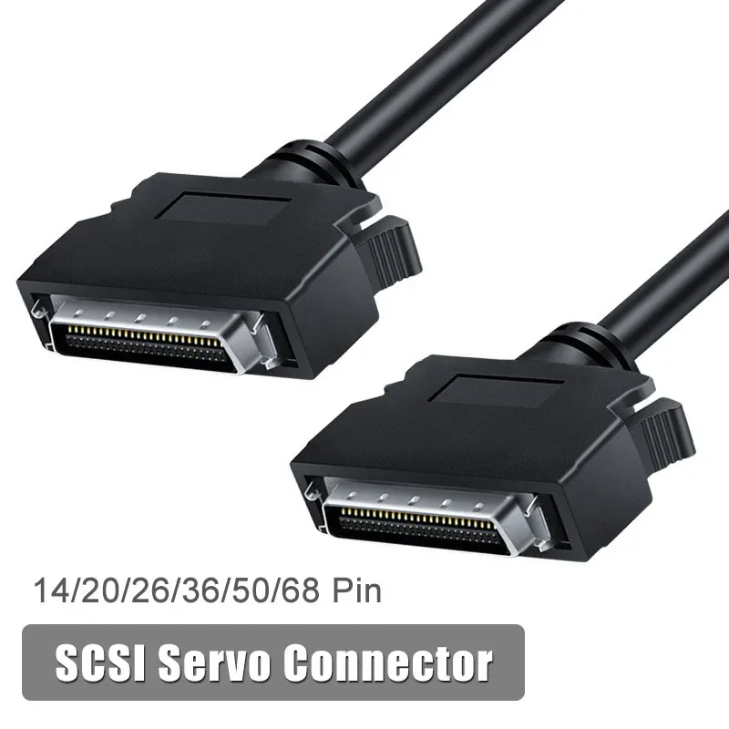 SCSI Servo Cable CN14/20/26/36/50 Pin Male to Male Buckle Fixed Shielded Server IO Control Line for Mitsubishi Yaskawa