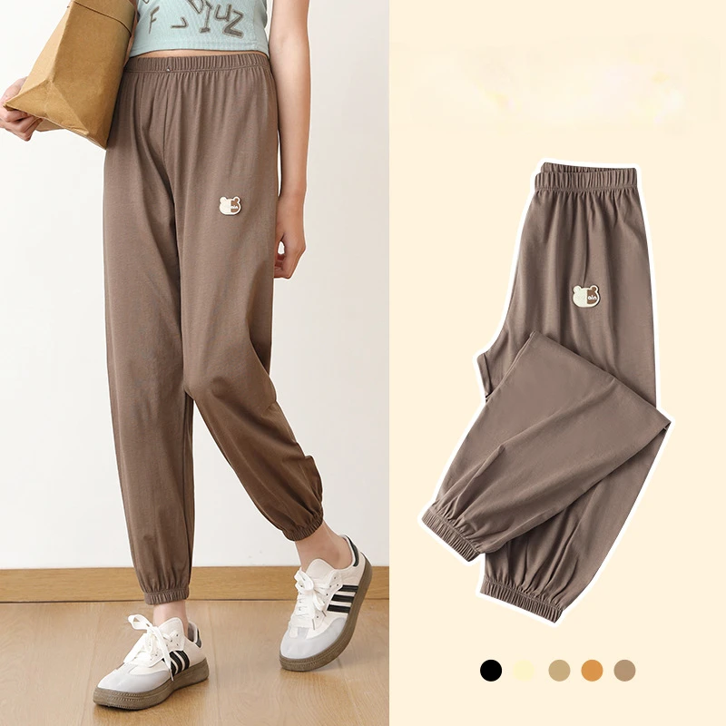 

Girls' pants summer thin ice silk pants cotton youth children's trousers sweatpants big children's clothes ropa niñas 10 12