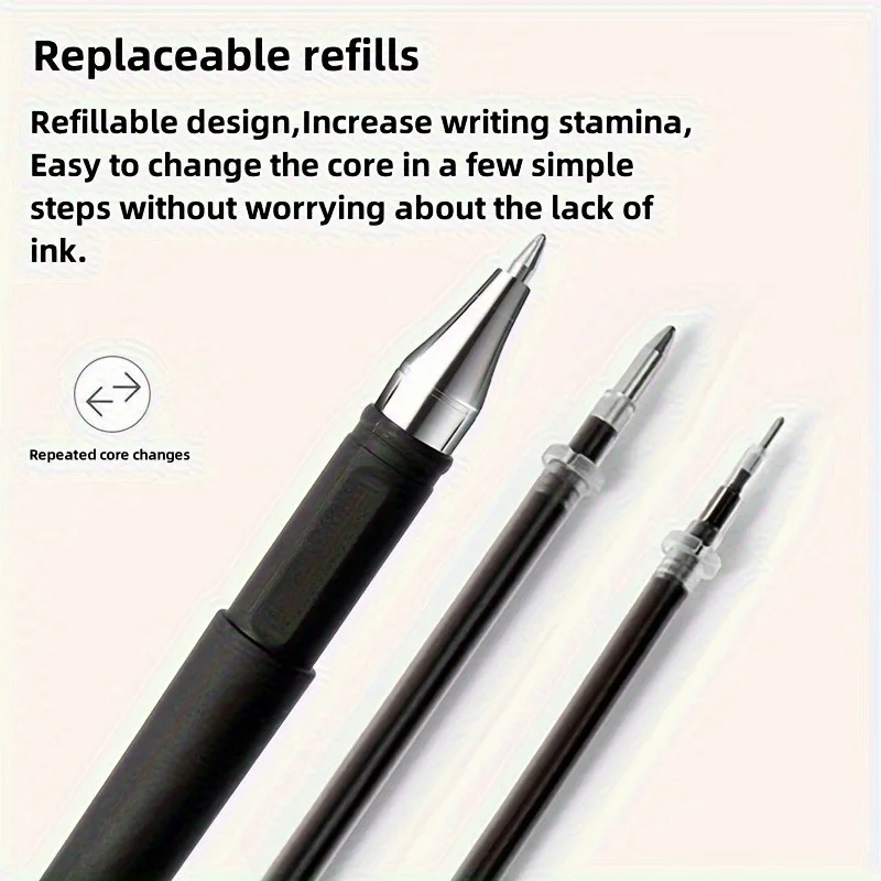 5/10/20 قطعة أقلام جل سريعة الجفاف، طرف رفيع 0.5 مم، حبر أسود - اختيار مثالي للمكتب والمدرسة للاستخدام المكتبي المدرسي فقط #2