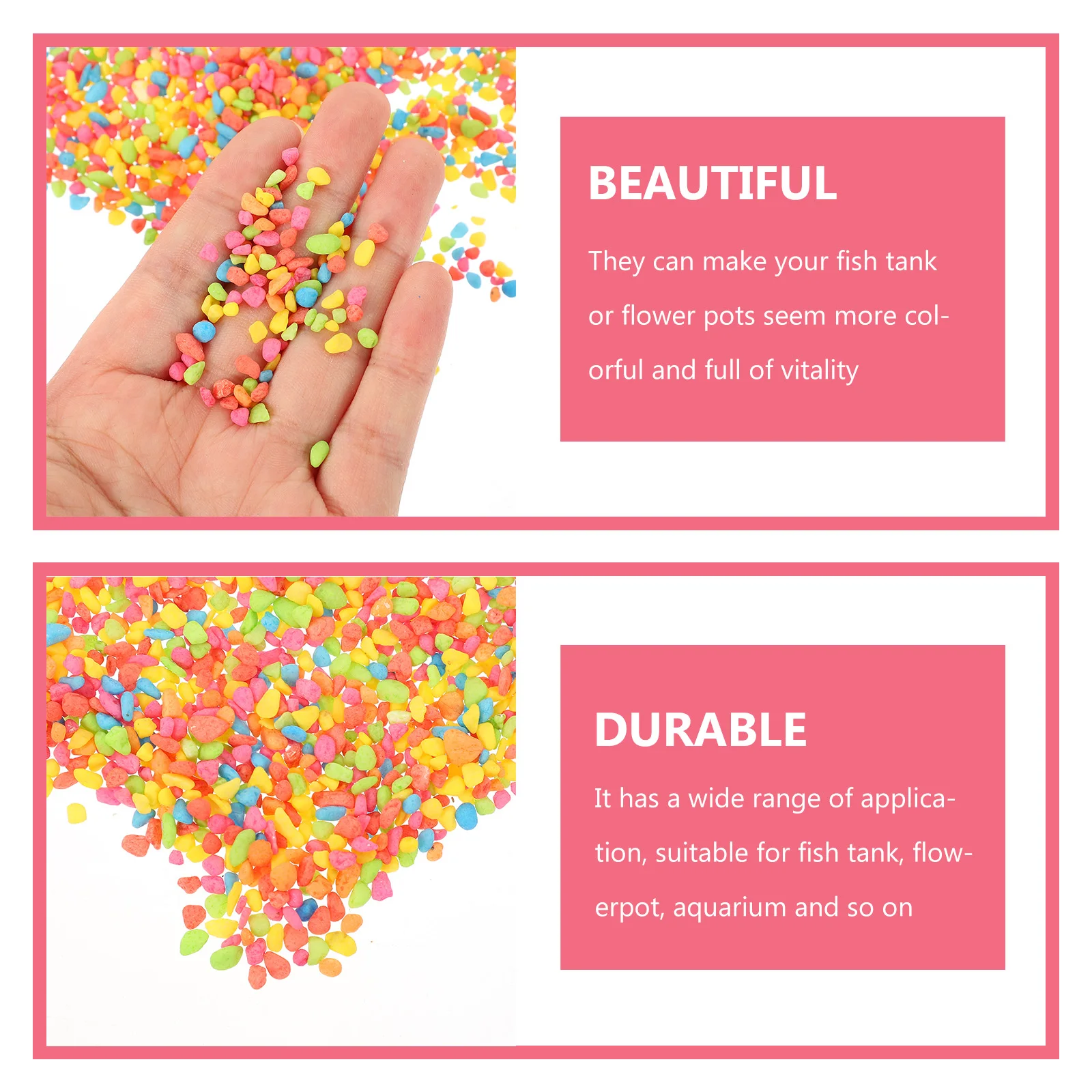 

2 Packs Rock Colorful Bottom Sand Aquarium Rocks Stone Landscape Pebbles Garden Stones