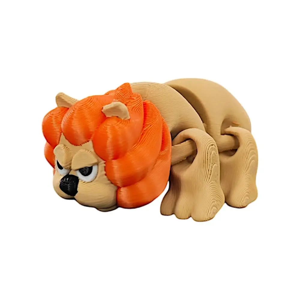 Decorazioni leone Giunti mobili Ornamento leone Cartone animato Artigianato Modello leone stampato in 3D Figurina realistica Leone stampato in 3D