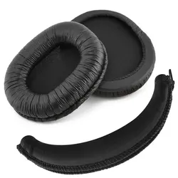 Ear Pads Cushions + Headband Cover Protector, Replacement Kit for Sony MDR-7506, MDR-V6, MDR-CD900STHeadphones - Black