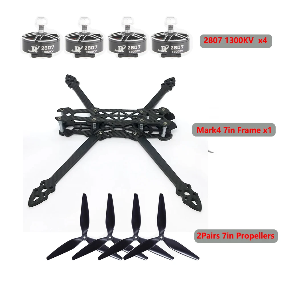 2807 1300KV Mark 4 7inch 295mm FPV Carbon Fiber Frame 5mm Arm Brushless Motor 7inch propeller For FPV 7