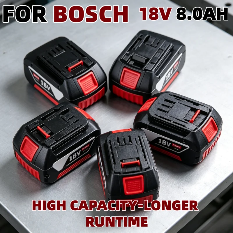 18V 8,0Ah Li-Ionen-Akku für Bosch Professional Akkuwerkzeuge, Ersatz für BAT609 BAT618 GBA18V80 18V Elektrowerkzeug-Akku