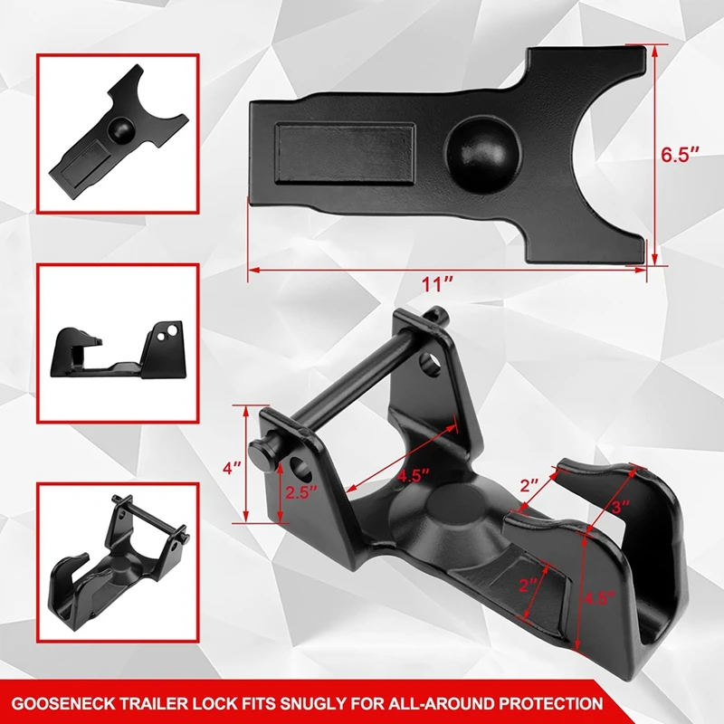 Gooseneck Hitch Lock W/Keyed Padlock, Model TL-50 Coupler Trailer Lock,For Heavy Trailers, Livestock Haulers Rvs