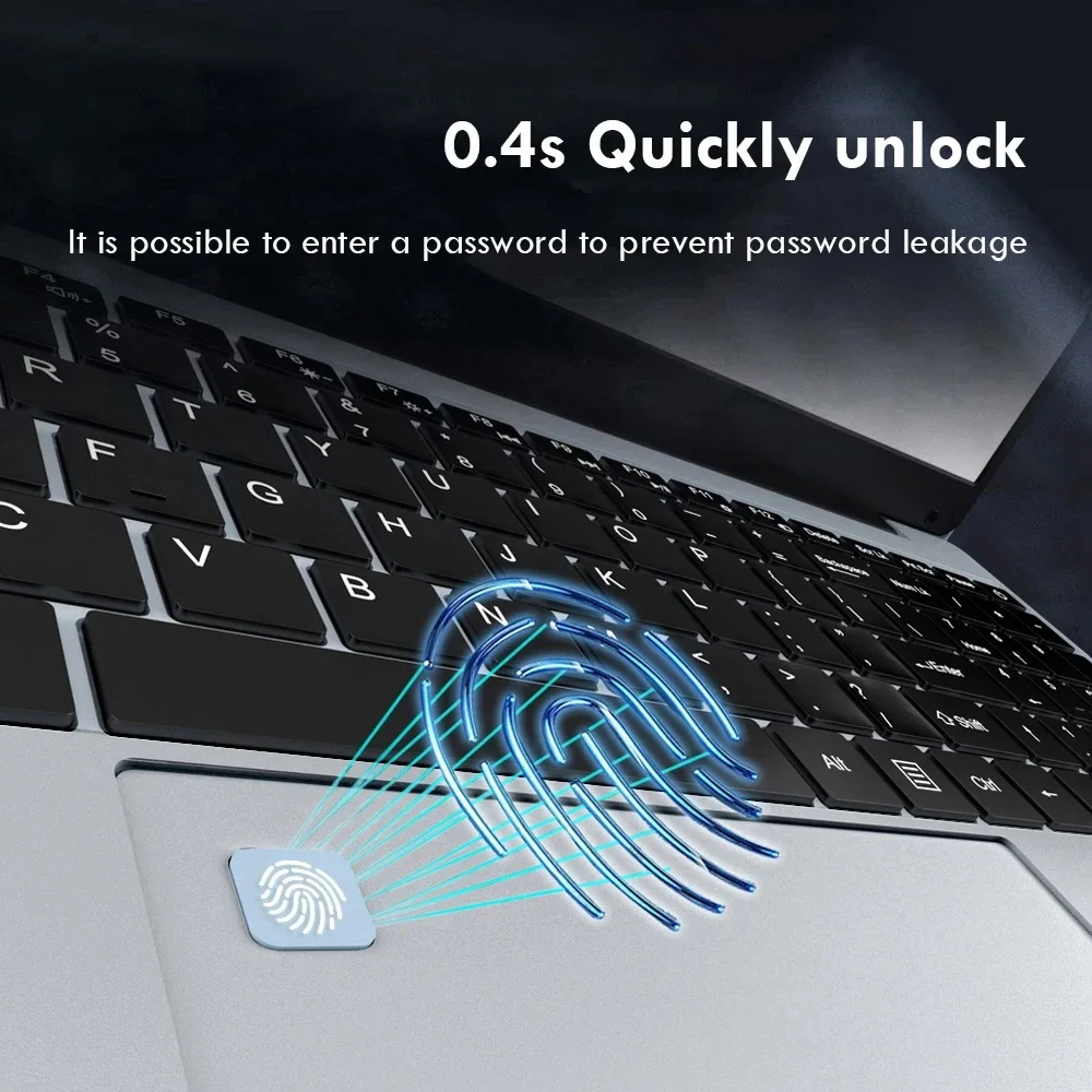15.6" Laptops Notebook PC Gamer Fingerprint Unlock Laptop Intel Celeron N4000 16GB DDR4 1TB SSD Office Computer PC Windows 11
