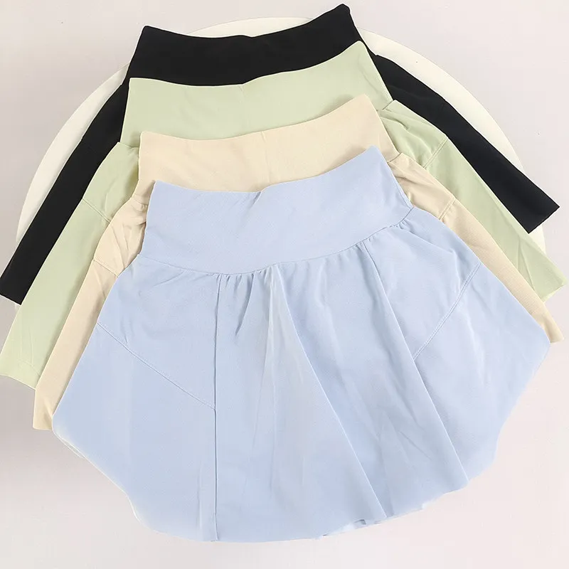 

Модная юбка-шорты для йоги с защитой от просвечивания и встроенной подкладкой, быстросохнущая спортивная юбка для бега, тренировок и фитнеса