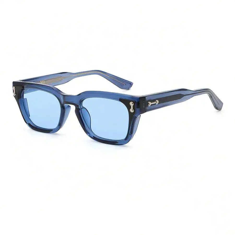 

Retro Square Full Frame Blue Tinted Glasses For Men And Women Casual Party Office Wear