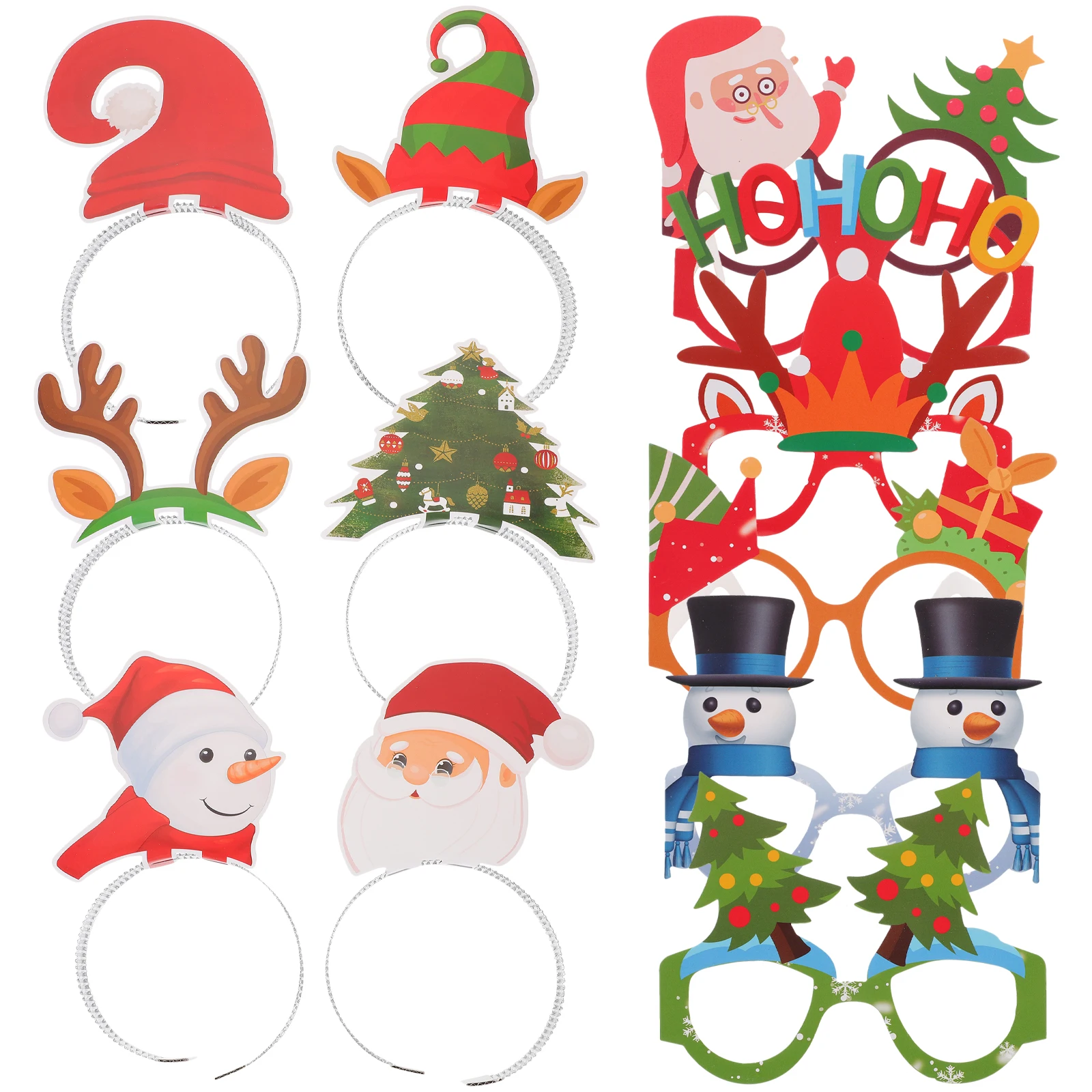 

Christmas Glasses Headb Set Paper Xmas Eyewear Decor Venue Props Lightweight Comfortable Accessories Holiday Celebrations Party