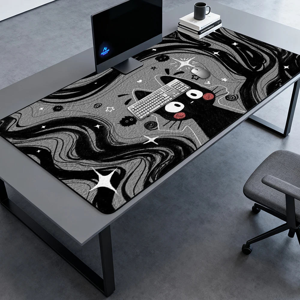 Gaming Mouse Pad Style 1400x600mm Kawaii Anime Black Nonslip Desk Mat Cat Table Keyboard 120x60cm Rubber Mat Extra Large carpet