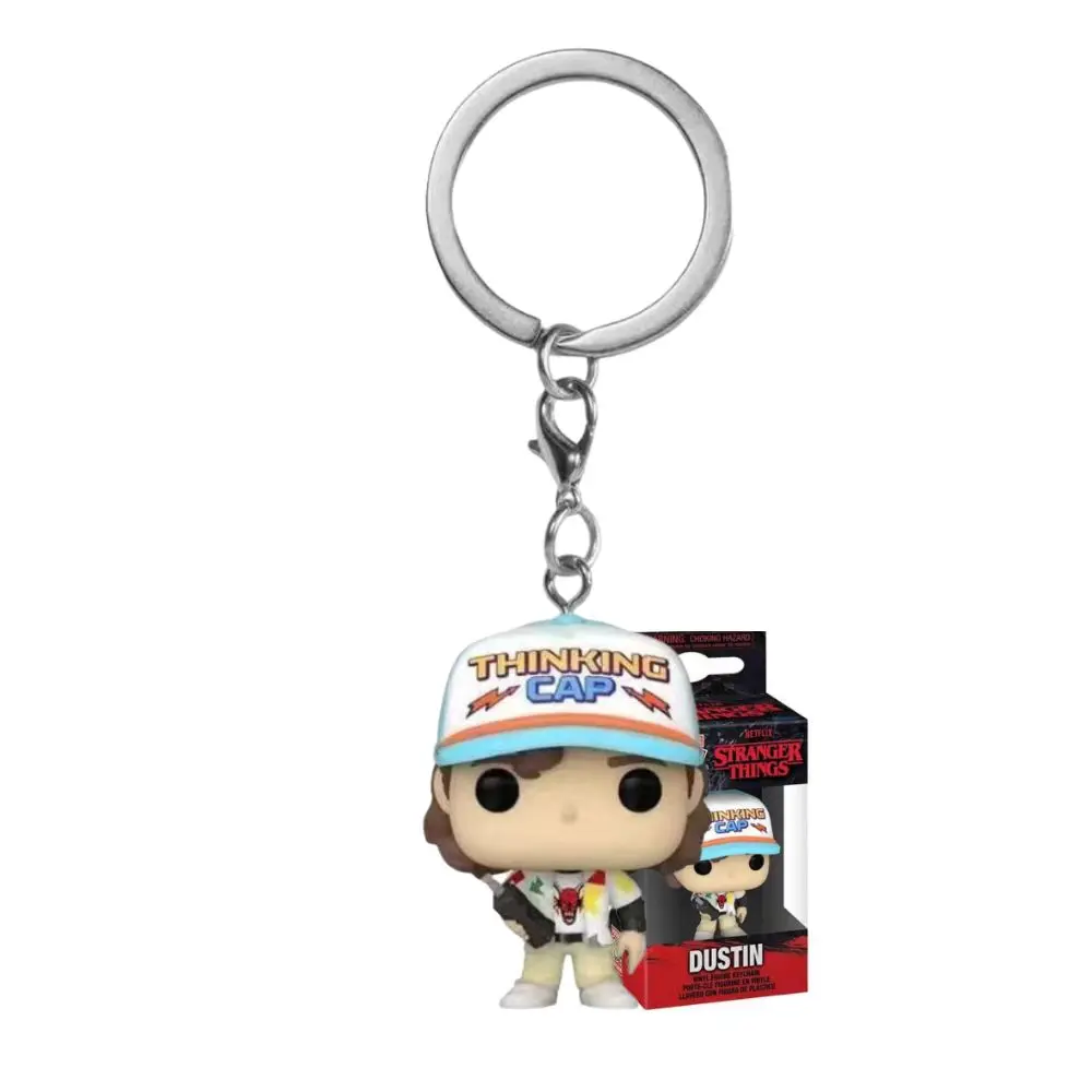 New Arrival  Pocket keychains Stranger Things Keychain Dustin Eleven Freddy Steve Robin Barb Action Figures Toys