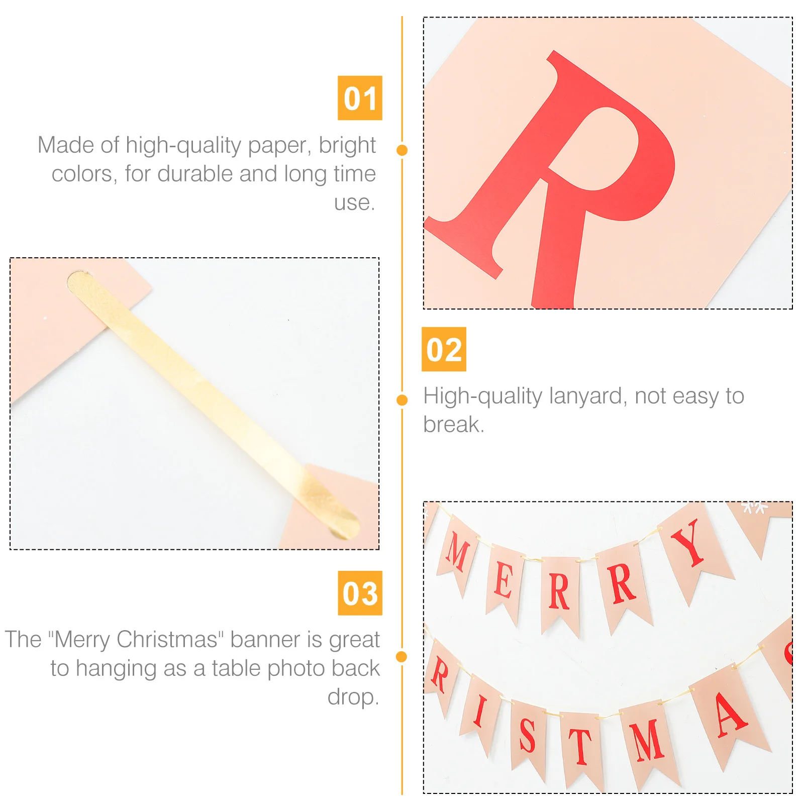 

2Sets Merry Christmas Hanging Banners Decorative Xmas Party Photo Booth Background Christmas Banners Decorative Banner